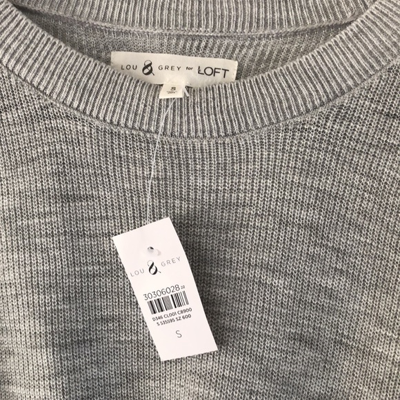 Lou & Grey for Loft Nylon/Rayon Lightweight Crewneck Sweater with Front Drape S - Picture 2 of 5